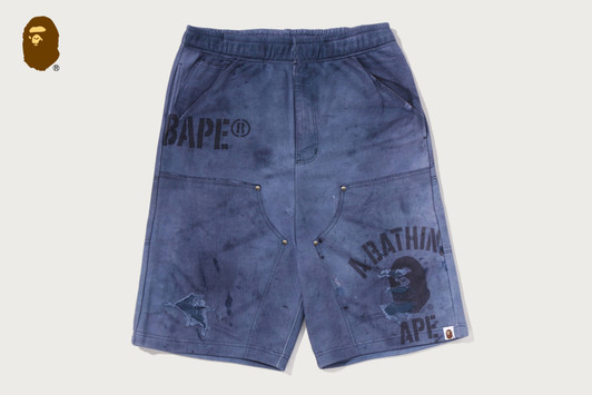 Picture No.1 of BAPE FAKE PRINT RELAXED FIT SWEAT SHORTS 1M20-153-001