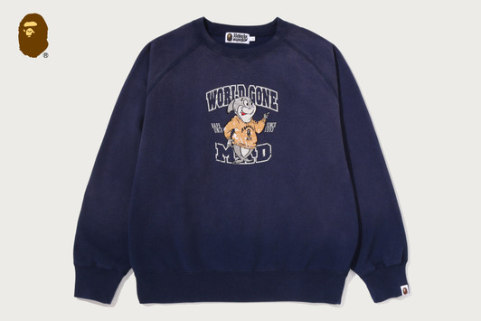 Picture No.1 of BAPE WGM BEAST COLLEGE RELAXED FIT CREWNECK SWEATSHIRT 1M80-113-008