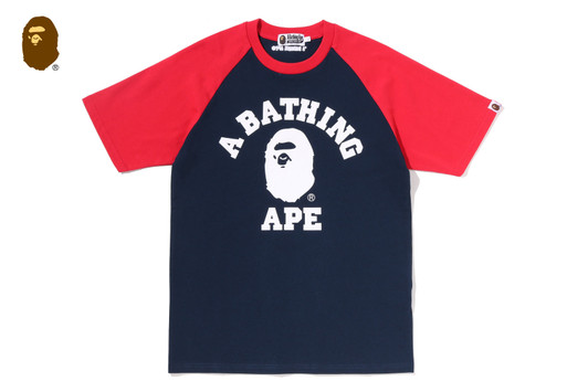 Picture No.1 of BAPE COLLEGE RAGLAN SHRUNK FIT TEE 1M80-109-306