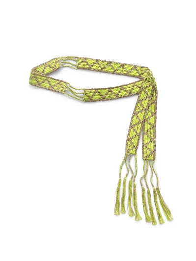 Picture No.1 of KAPITAL Macrame Maxi Belt (Chippewa Basket Mountain Pattern) K2603XG515