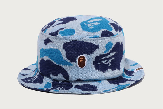 Picture No.1 of BAPE ONE POINT ABC CAMO JACQUARD KNIT BUCKET HAT 1M80-181-002
