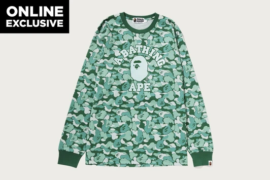Picture No.1 of BAPE BAPE CARD CAMO COLLEGE LONG SLEEVE TEE BAPEC 1M75-111-002