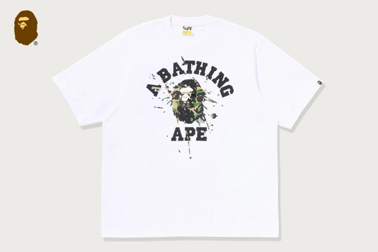 Picture No.1 of BAPE ABC CAMO SPLASH COLLEGE RELAXED FIT TEE 1M80-110-321