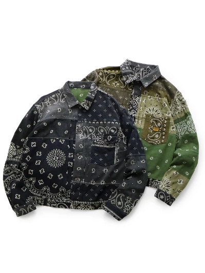 Picture No.1 of KAPITAL Flannel Reversible Bandana Print 1St Jacket EK-1117EK-1117LJ