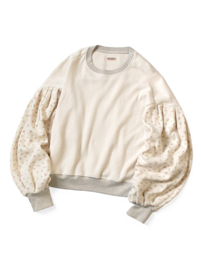 Picture No.1 of KAPITAL Waffle Jersey Small Floral Print 2-Tone Buffalo Sleeve Sweatshirt K2509LC056