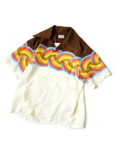 Picture No.1 of KAPITAL Silk Rayon Rainbow Print Wide Collar Aloha Shirt K2204SS073