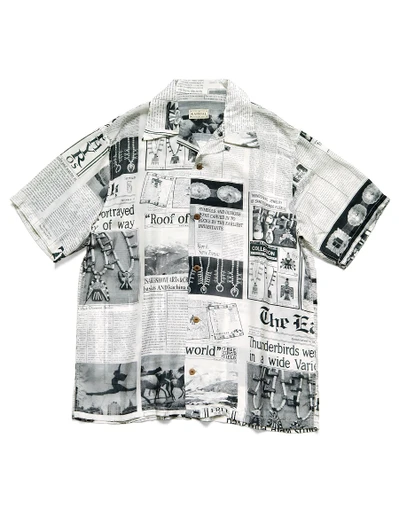 Picture No.1 of KAPITAL Silk Rayon Pueblo News Aloha Shirt (Newspaper Print) K2304SS104