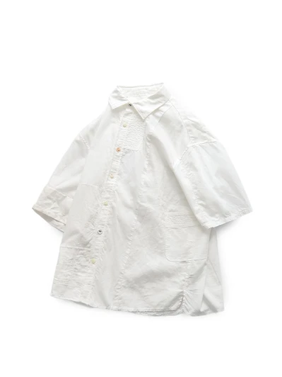 Picture No.1 of KAPITAL Cotton x Linen Patchwork Kathmandu Shirt (Short Sleeve) EK-1212SSAEK-1212SSB
