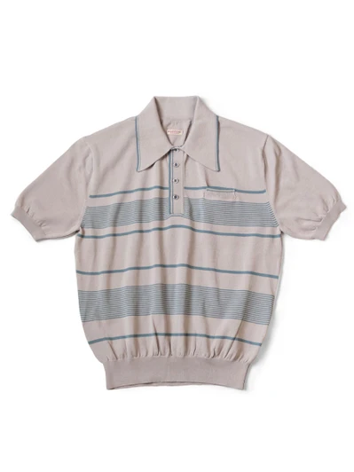 Picture No.1 of KAPITAL 14G Cotton Knit Striped Carol Polo K2403KN120