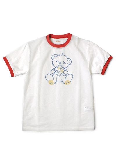 Picture No.1 of KAPITAL Sheer Jersey x 20/- Jersey Ringer T-shirt (PECKISH Little Bear Print) K2506SC231