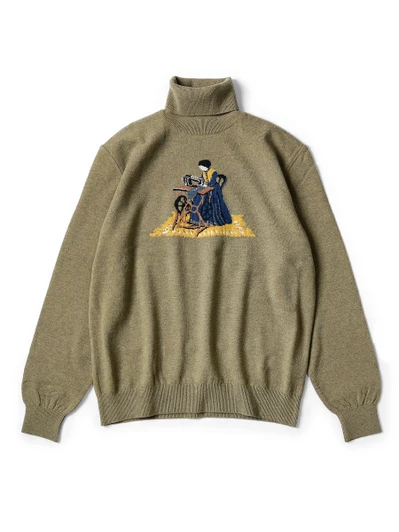 Picture No.1 of KAPITAL 12G Wool High-Neck Sweater (Lady Blue Quilting) K2211KN121