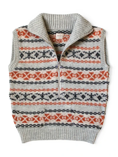Picture No.1 of KAPITAL 3G Wool Yellowknife Fair Isle Half-Zip Vest K2509KN022