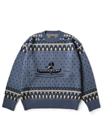 Picture No.1 of KAPITAL 8G Fair Isle Crew Sweater (Canoe) K2510KN093
