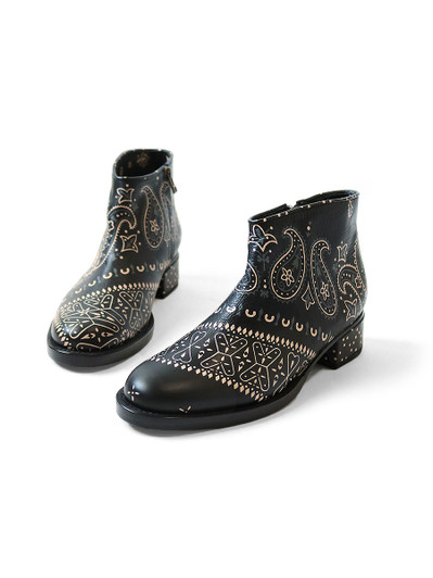 Picture No.1 of KAPITAL Leather Bandana Print Short Boots K1911XG564