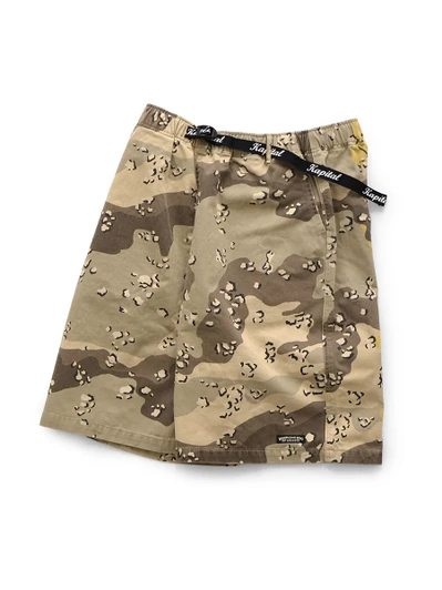 Picture No.1 of KAPITAL Cotton Herringbone PECKISH Chocolate Chip Camouflage Easy Shorts K2605SP188