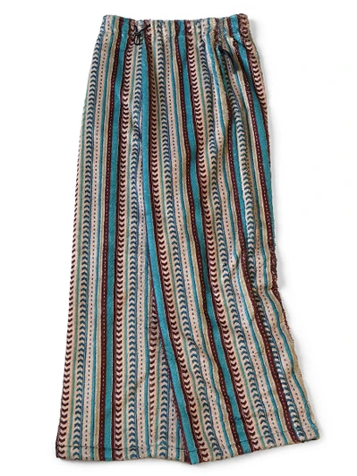 Picture No.1 of KAPITAL Columbia-stripe Print Fleece Easy Straight Pants K2511LP190