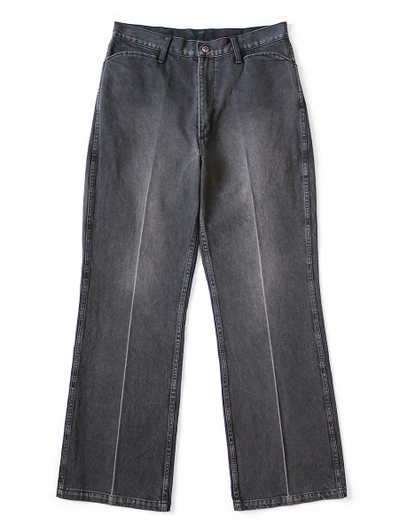 Picture No.1 of KAPITAL 14Oz Black x Black Denim 5-Pocket Frisco (Center Pleated) K2510LP120