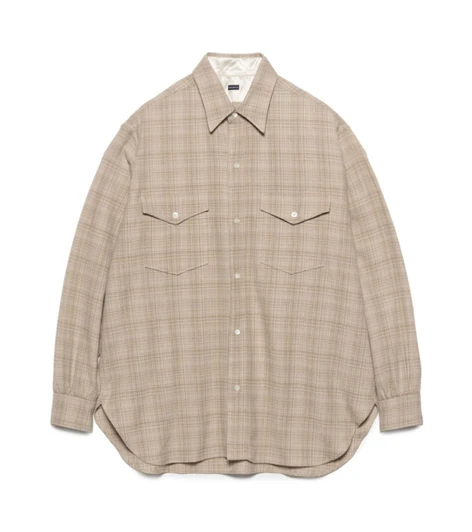 Picture No.1 of nanamica nanamica Regular Collar Wool Plaid Shirt S26FG058 8792
