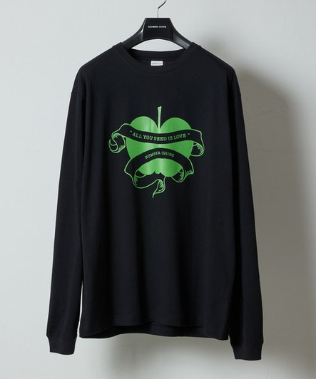 Picture No.1 of NUMBER (N)INE NUMBER (9)INE APPLE PRINTED CLASSIC L/S T-SHIRT / Number (9)Ine Classic Apple Motif Print Long-Sleeve T-Shirt BA2GNLT005