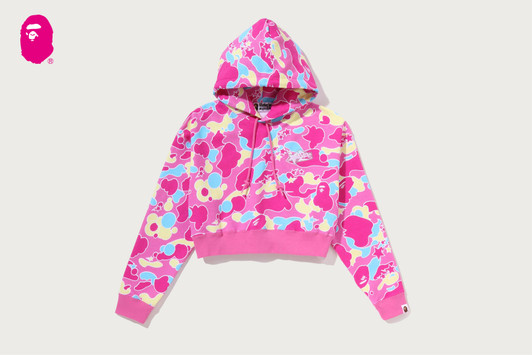 Picture No.1 of BAPE STA CAMO BAPE STA LOGO CROPPED PULLOVER HOODIE 1M80-214-304