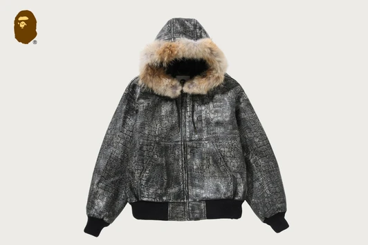 Picture No.1 of BAPE CROC PATTERN LEATHER JACKET 1M80-141-303