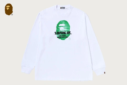 Picture No.1 of BAPE SPRAY APE HEAD RELAXED FIT LS TEE 1M80-111-306