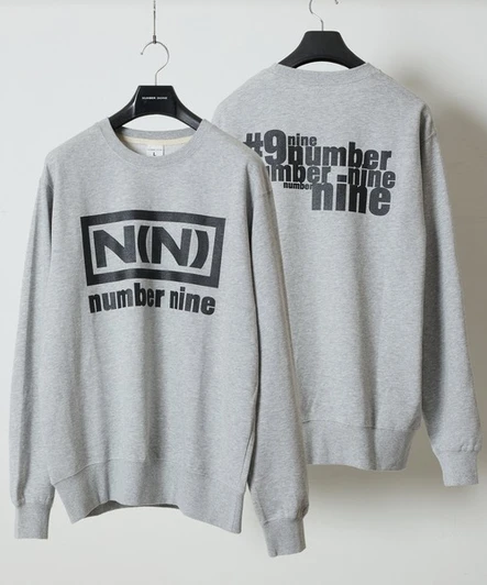 Picture No.1 of NUMBER (N)INE N(N) number nine PRINTED CLASSIC CREWNECK SWEATSHIRT / Classic Box Logo & Back Print Crewneck Sweatshirt BA2GNC003