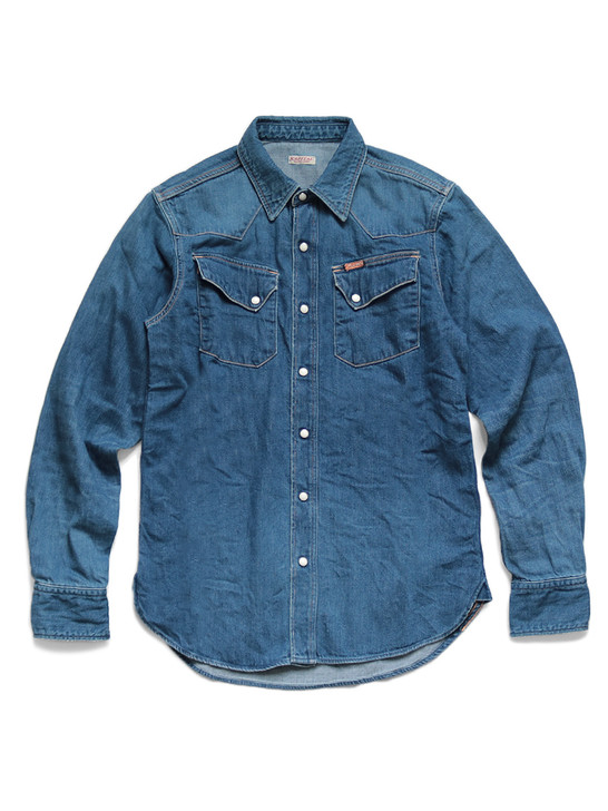 Jack & Jones long sleeve denim shirt in dark blue | ASOS