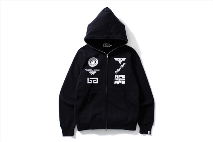 BAPE MULTI LOGO FULL ZIP HOODIE Online Shop to Worldwide