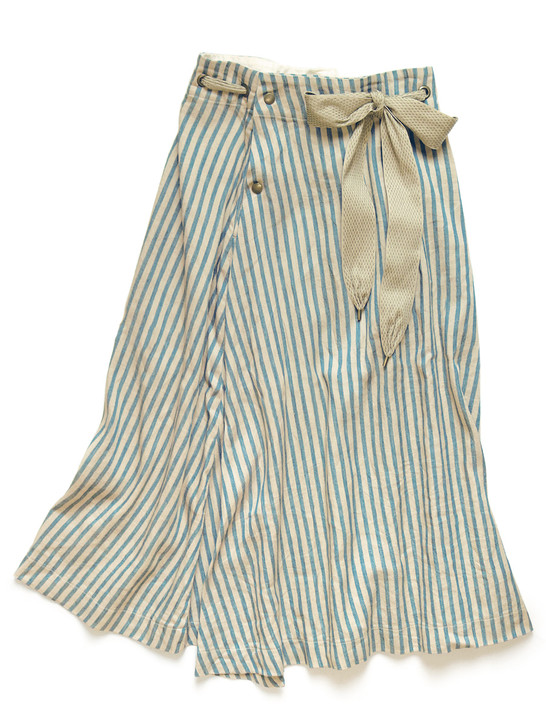 Picture No.1 of KAPITAL Linen Bruce Hickory Apron Skirt K2004SK131