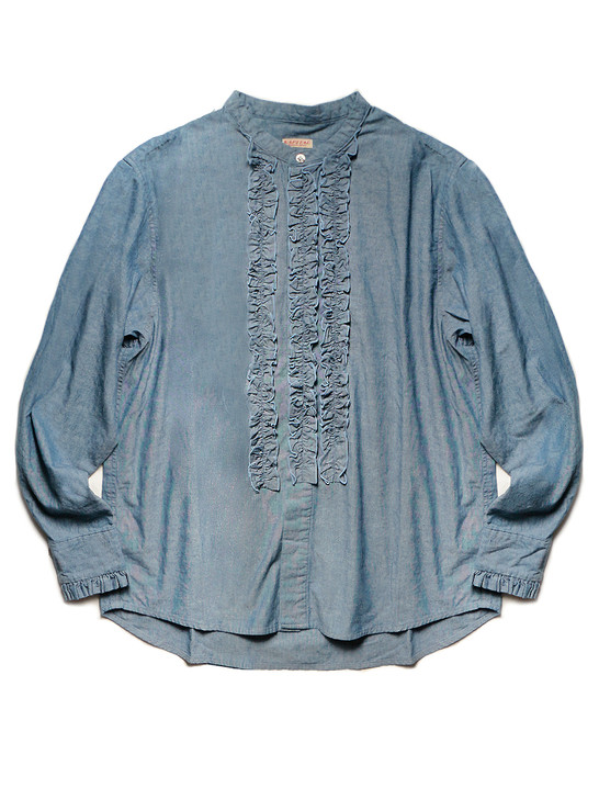 Picture No.1 of KAPITAL Chambray Ruffle Prague Shirt K1809LS008EK-995