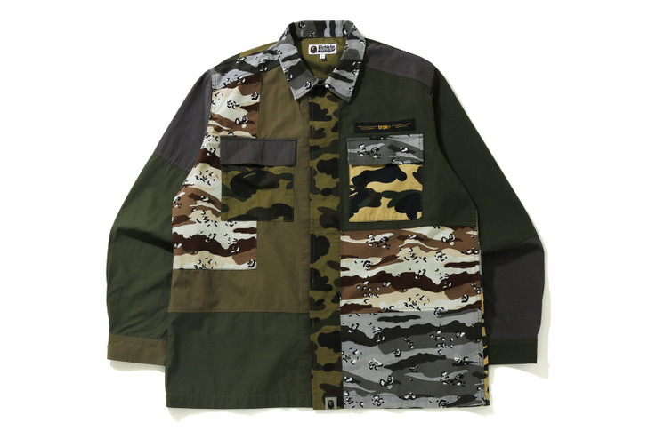 Picture No.1 of BAPE CRAZY CAMO RELAXED MILITARY SHIRT 1H30-131-002
