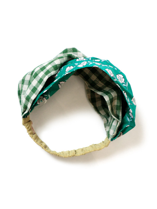 Picture No.1 of KAPITAL Floral Pattern x Gingham Check Hair Band K2104XH546