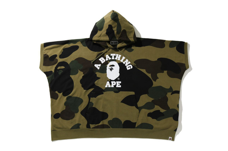 Picture No.1 of BAPE 1ST CAMO COLLEGE PONCHO PULLOVER HOODIE 1H20-114-016