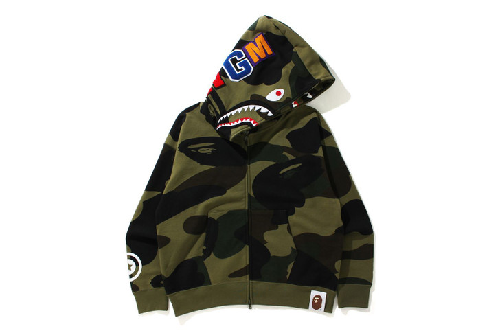 Picture No.1 of BAPE GIANT 1ST CAMO SHARK LOOSE FIT FULL ZIP HOODIE 1H80-115-012