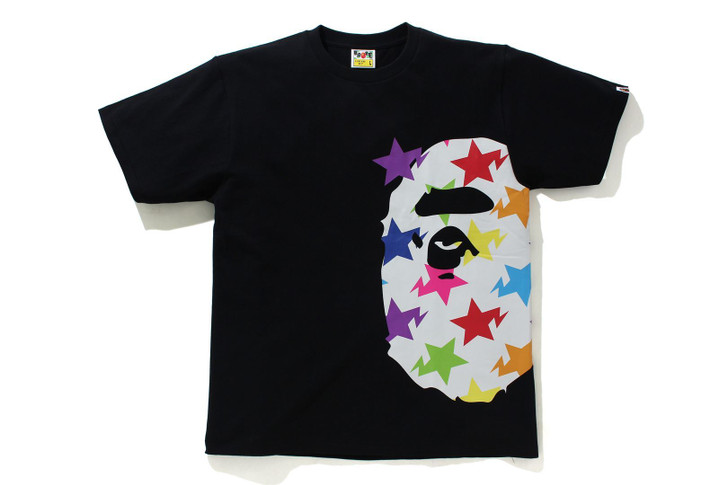 Picture No.1 of BAPE STA PATTERN SIDE BIG APE HEAD TEE 1H80-110-036