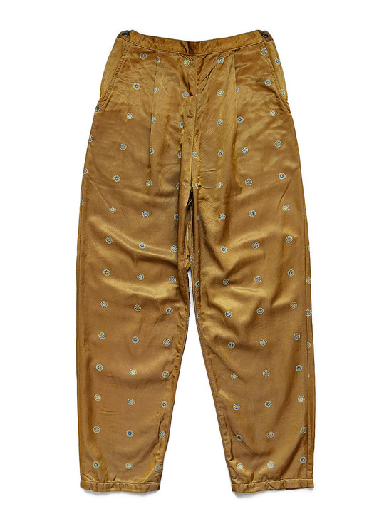 Picture No.1 of KAPITAL Cotton Rayon Brushed Back Bean Crest Discharge Printing pt High Waist Pants K2109LP062