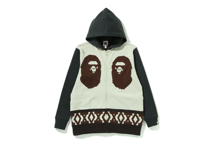 Picture No.1 of BAPE APE HEAD KNIT BODY ZIP HOODIE 1H80-615-607