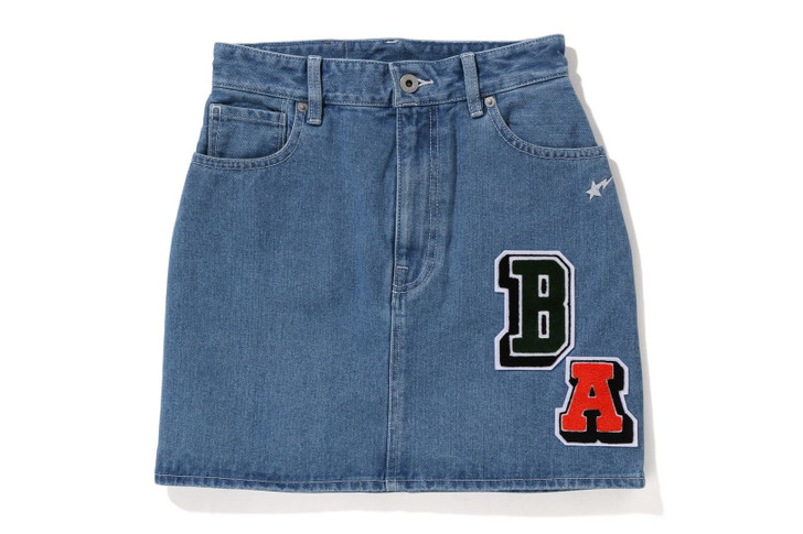 Picture No.1 of BAPE MULTI FONTS DENIM SKIRT 1I30-254-001