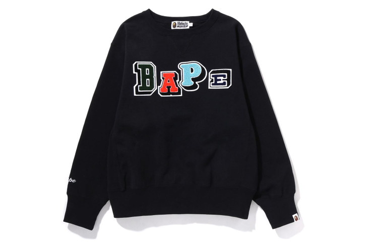 Picture No.1 of BAPE MULTI FONTS WIDE FIT CREWNECK 1I30-213-003