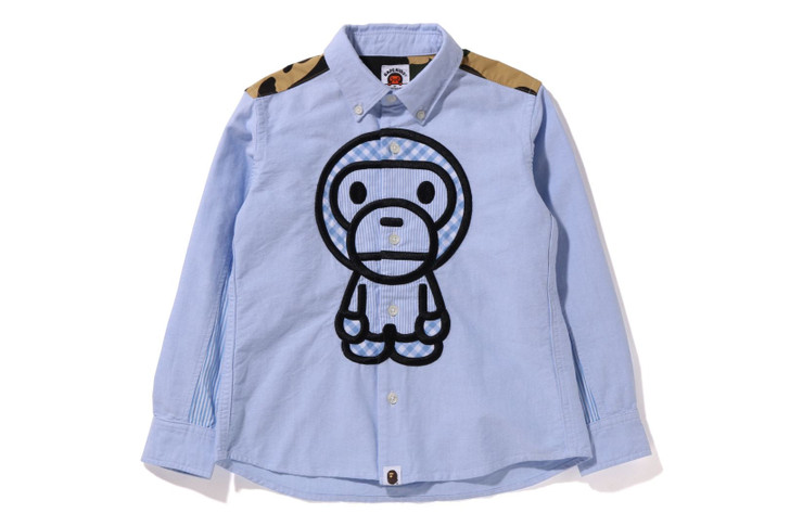 Picture No.1 of BAPE BABY MILO PATCH OXFORD BD SHIRT 2I30-331-003