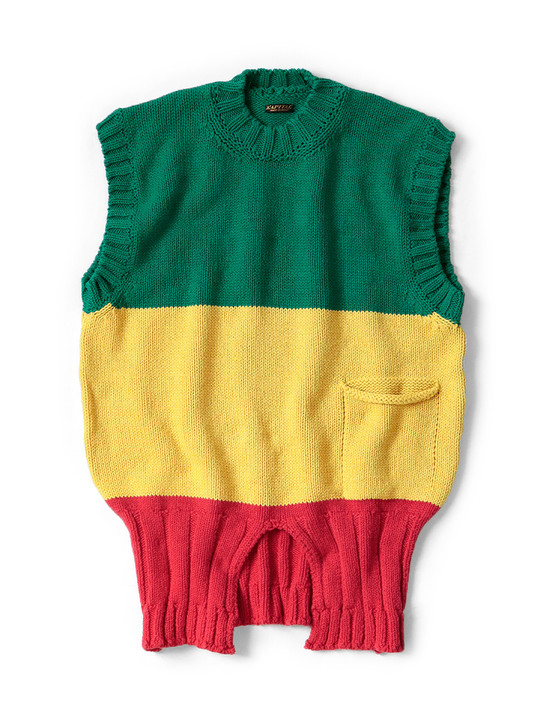 Picture No.1 of KAPITAL 3G Cotton Knit Raster Vest K2203KN012