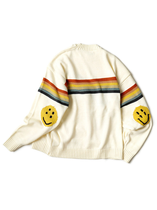 5G Cotton Knit RAINBOW & RAINBOWY Crew Sweater K2203KN015