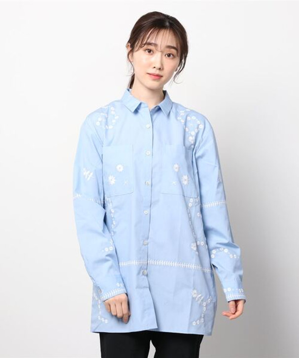 Picture No.1 of BAPY BAPY FLORAL EMBROIDERY SHIRT BPYSTST8146BI