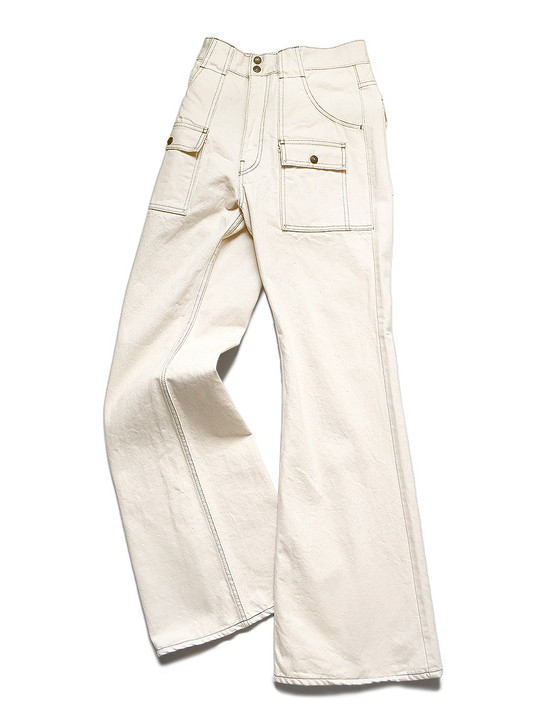 KAPITALパンツ 3 KAPITAL Pants 14Oz White Denim Bush Flared Pants