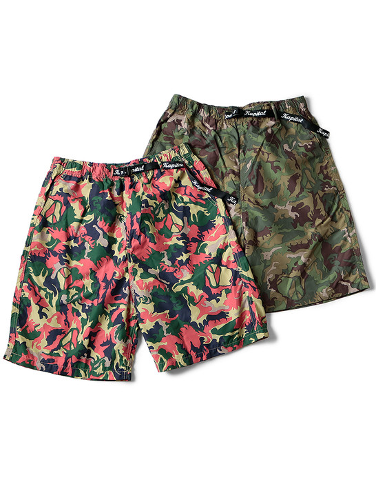 Picture No.1 of KAPITAL FAST-DRY Taffeta Piece Camouflage Easy Shorts K2104SP092