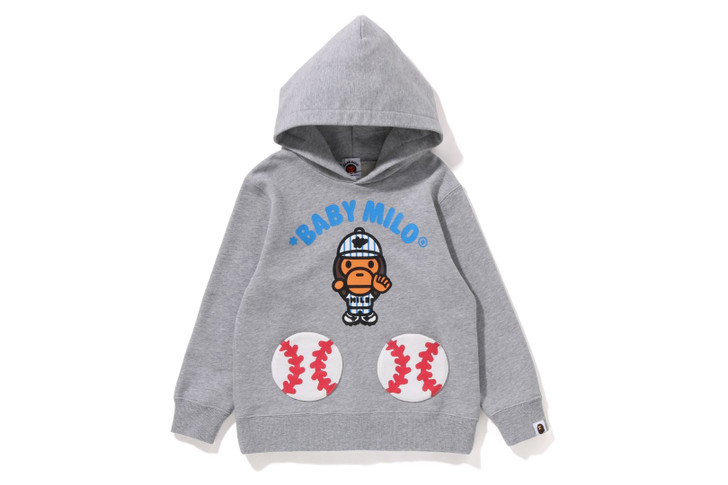 Picture No.1 of BAPE BABY MILO BASEBALL PULLOVER HOODIE 2I80-314-001