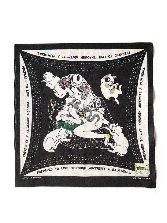KAPITAL Bandana fastcolor Selvedge Bandana (RAIN SKULL NO WOMAN NO