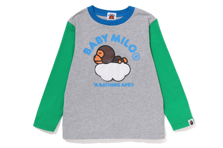 Picture No.1 of BAPE BABY MILO SLEEP ON CLOUD L/S TEE 2I80-311-003