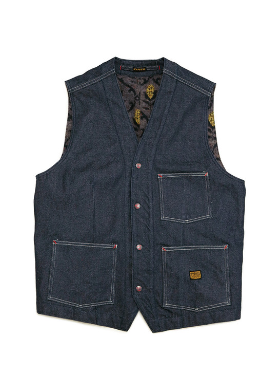 Picture No.1 of KAPITAL 13Oz Denim Lining Rookie Waistcoat K2210SJ088